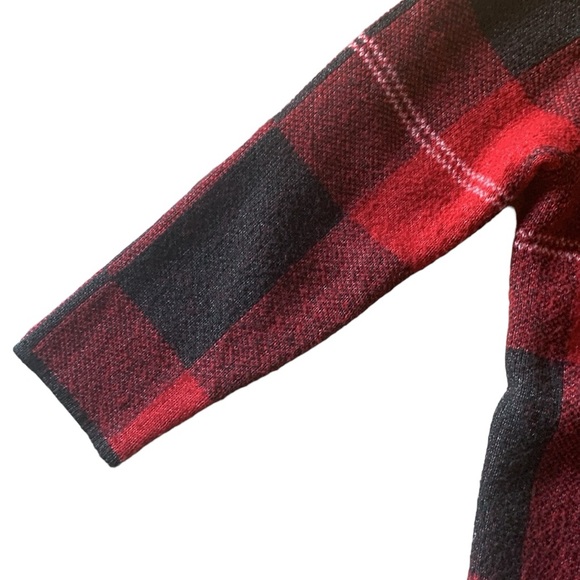 Adrienne Vittadini women’s 2x long sweater duster cardigan blackish gray plaid - Picture 10 of 16